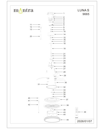 LUNA  S * VENTILADOR PEQUEÑO LED - BLANCO